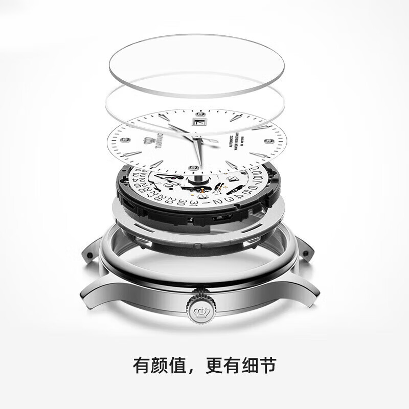 天王（TIAN WANG）手表男士七夕礼物昆仑系列商务机械男表白色GS5876S.D.S.W