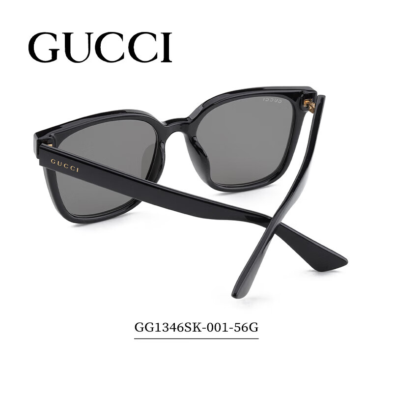 古驰（GUCCI）墨镜女奢侈品太阳镜男朋友开车旅游实用防晒眼镜生日送礼物 古驰墨镜GG1346SK-001 【香港直邮速发】