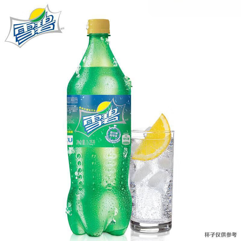 可口可乐（Coca-Cola）雪碧果粒橙美汁源大瓶1.25升瓶装碳酸饮料 6瓶1.25L雪碧
